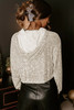 Jet Stream Sequin Hooded Long Sleeve Top