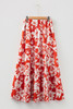 Red High Split Floral Western Cowgirl Maxi Skirt Red High Split Floral Western Cowgirl Maxi Skirt