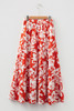 Red High Split Floral Western Cowgirl Maxi Skirt Red High Split Floral Western Cowgirl Maxi Skirt