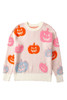 Beige Halloween Cute Pumpkin Pattern Sweater