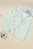 Clearly Aqua Textured Patched Chest Pocket Shirt and Pants Set