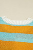 Jurassic Gold Color Block Striped Pullover Sweater