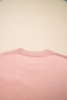 Peach Blossom Big Flower Accent Bubble Sleeve Drop Shoulder Sweater