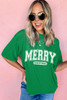 Bright Green MERRY CHRISTMAS Letter Graphic Loose T Shirt