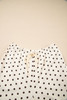 White Polka Dot Print Notched Neck Long Sleeve Top Drawstring Jogger Pants Waffle Knit Lounge Set