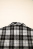 Black Plaid Print Chest Pockets Buttoned Shirt