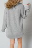 High Cable Knit Quarter Zip Ribbed Trim Loose Sweater Dress High Cable Knit Quarter Zip Ribbed Trim Loose Sweater Dress