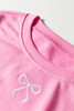 Sachet Pink Girly Bow Embroidered Detail Puff Sleeve Pullover 2pcs Short Set