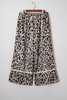 Khaki Exposed Seam Patched Pocket Plus Size Drawstring Leopard Wide Leg Pants Khaki Exposed Seam Patched Pocket Plus Size Drawstring Leopard Wide Leg Pants