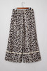 Khaki Exposed Seam Patched Pocket Plus Size Drawstring Leopard Wide Leg Pants Khaki Exposed Seam Patched Pocket Plus Size Drawstring Leopard Wide Leg Pants