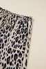Khaki Exposed Seam Patched Pocket Plus Size Drawstring Leopard Wide Leg Pants Khaki Exposed Seam Patched Pocket Plus Size Drawstring Leopard Wide Leg Pants