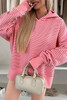 Rose Stripe Thumbhole Side Slits Drop Shoulder Loose Fit Hoodie