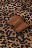 Coffee Leopard Print Contrast Trim Long Sleeve Top and Pants Set