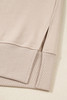 Jet Stream Solid Color Oversize Slit Sweatshirt Ribbed Leggings 2pcs Set