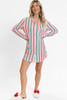 Pink Stripe Christmas Long Sleeve Shirt Style Lounge Dress Pink Stripe Christmas Long Sleeve Shirt Style Lounge Dress