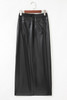 Black Faux Leather Side Slit Maxi Skirt Black Faux Leather Side Slit Maxi Skirt