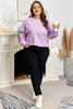 Phalaenopsis Flower Patch Colorblock Plus Size Pullover Top
