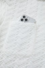 White Textured Pocketed Collared V Neck Pullover Sweatshirt