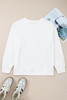 Beige Big Bow Accent Plus Size Drop Shoulder Sweatshirt