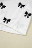 White Bows Print Two Piece Sleepwear White Bows Print Two Piece Sleepwear