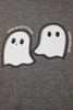 Dark Grey Cute Halloween Ghost Print Mineral Wash Oversize Hoodie