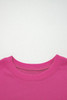 Rose Red Varsity Striped Detail Drop Shoulder Oversized Sweatshirt