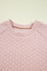 Delicacy Braided Texture Ruffle Hem Top Drawstring Loose Pants Set
