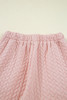 Delicacy Braided Texture Ruffle Hem Top Drawstring Loose Pants Set