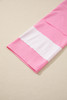 Orchid Bouquet Big Flower Patched Raw Seam Color Block 2 Piece Loose Pant Set