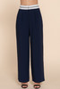 Contrast Waistband Straight Long Pants Contrast Waistband Straight Long Pants