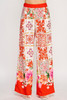 Printed Wide Leg Pants With Elastic Back Printed Wide Leg Pants With Elastic Back