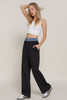 Contrast Denim Waist Straight Long Pants Contrast Denim Waist Straight Long Pants