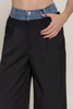 Contrast Denim Waist Straight Long Pants Contrast Denim Waist Straight Long Pants