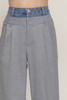 Contrast Denim Waist Straight Long Pants Contrast Denim Waist Straight Long Pants