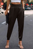 High Waist Trousers Pocket Satin Jogger Pants High Waist Trousers Pocket Satin Jogger Pants