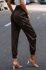 High Waist Trousers Pocket Satin Jogger Pants High Waist Trousers Pocket Satin Jogger Pants