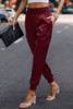 High Waist Trousers Pocket Satin Jogger Pants High Waist Trousers Pocket Satin Jogger Pants