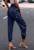 High Waist Trousers Pocket Satin Jogger Pants High Waist Trousers Pocket Satin Jogger Pants