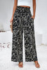 Allover Print Folded Frill Wide Leg High Waist Pant Allover Print Folded Frill Wide Leg High Waist Pant