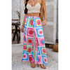 Allover Print Drawstring Pockets Wide Leg Pants Allover Print Drawstring Pockets Wide Leg Pants