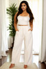Plus Size Bustier Crop Cami Top & Slant Pocket Straight Pants Plus Size Bustier Crop Cami Top & Slant Pocket Straight Pants