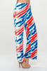 American Flag Print Flare Pants