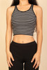 Ribbed Striped Racerback Crop Tank Top Ribbed Striped Racerback Crop Tank Top