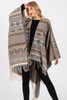 Aztec Pattern Fringe Ruana Aztec Pattern Fringe Ruana