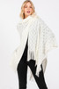 Diamond Pattern Tassel Knit Ruana