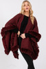 Faux Fur Trim Cape With Closure Faux Fur Trim Cape With Closure