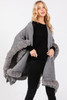Faux Fur Trim Cape With Closure Faux Fur Trim Cape With Closure