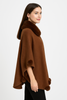 Trim Cape With Faux Fur Collar Trim Cape With Faux Fur Collar