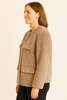 Textured Woven Button-front Jacket