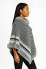 Patterned Knit Poncho With Faux Fur Trim Patterned Knit Poncho With Faux Fur Trim